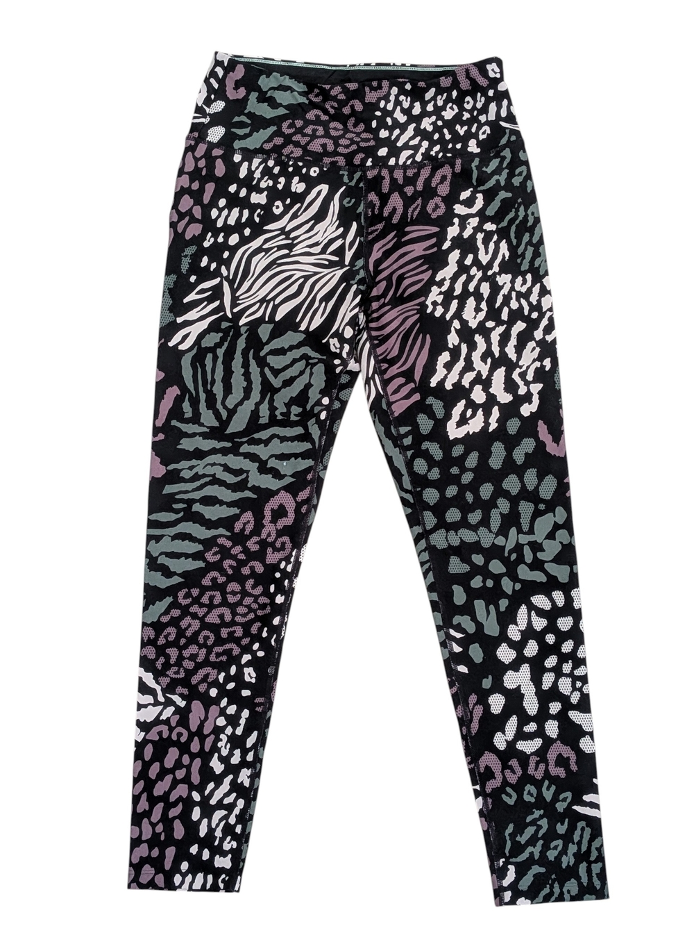 Calvin Klein Black, Purple, Cream & Green Animal Print Leggings